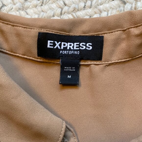Express - Camel Brown Button Up - M - Picture 3 of 4
